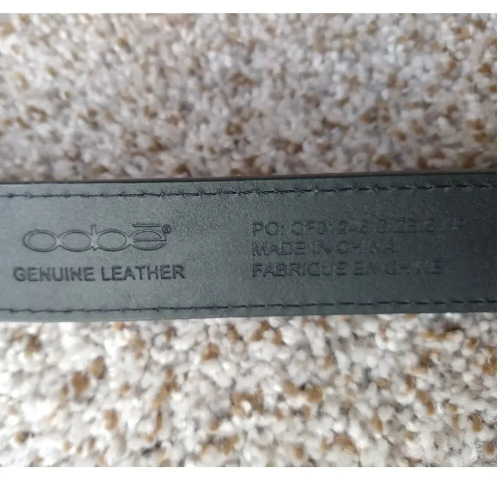 Oobe Mens Black Leather Belt Size S Small 29 30 Dress Casual Silver Buckle